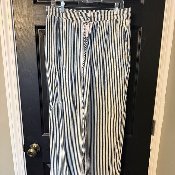 American Eagle Outfitters Pants - NWT American Eagle Wide Leg Stripe Pants Lightweight Blue White Medium